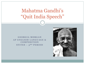 Mahatma Gandhi`s Quit India Speech