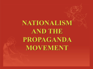 Nationalism and the Propaganda Movement