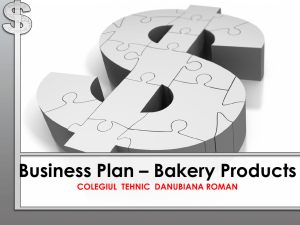 Business Plan * Bakery Products