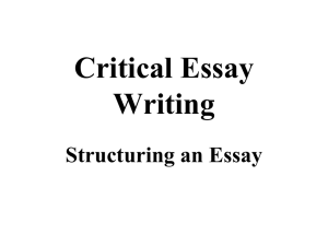 Critical Essay Structure
