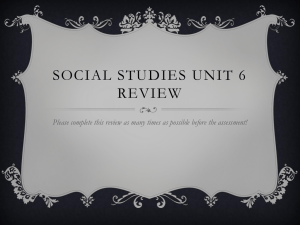 Social studies unit 6 review