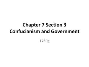 Chapter 7 Section 3 Confucianism and Government