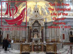 What is liturgy? - St. Mary of the Miraculous Medal Catholic Church