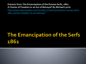 The Emancipation of the Serfs 1861