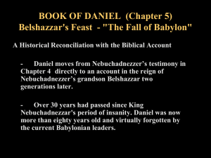 BOOK OF DANIEL (Chapter 5) Belshazzar`s Feast
