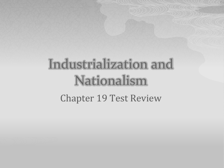 Industrialization And Nationalism