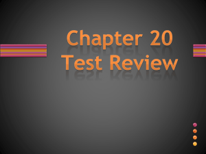 Chapter 20 Review PPT - Woodstown