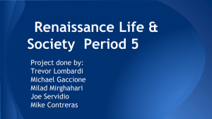 Renaissance Life & Society Period 5