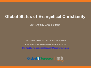 Global Status of Evangelical Christianity