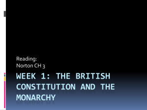 Week 1: The British Constitution: Monarchy