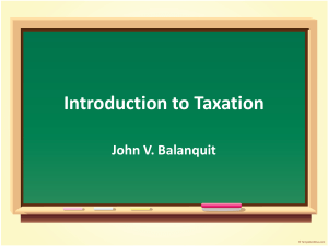 Introduction to Taxation