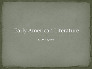 Early American Literature Historical Background