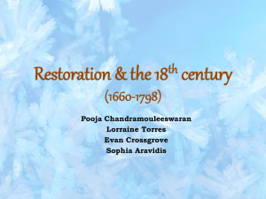 Restoration & the 18th century (1660-1798)
