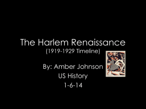 The Harlem Renaissance (1919-1929 Timeline)