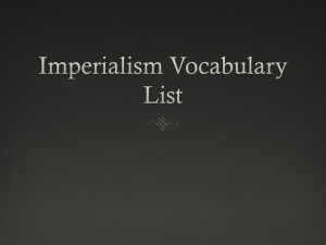 Imperialism Vocabulary List