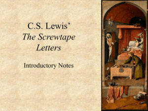 C.S Lewis` The Screwtape Letters