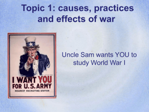 Topic 1: causes, practices and effects of war