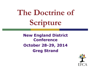 The Doctrine of Scripture - New England District Association
