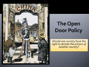 China and The Open Door Policy