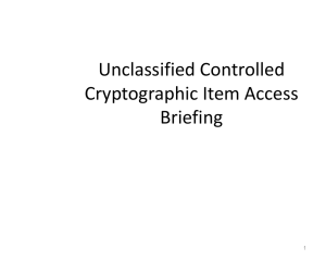 COMSEC/CRYPTO Briefing
