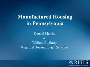 Manufactured Housing Law in Pennsylvania