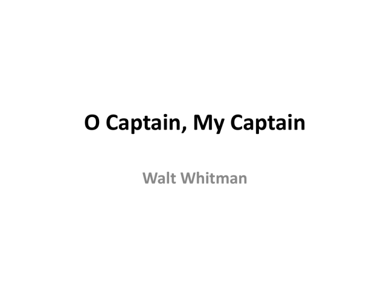 whitman o captain