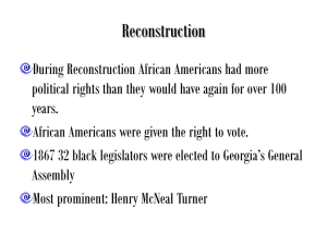 Henry Mc Neal Turner and blacks in politics
