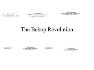 The Bebop Revolution - College of Fine Arts