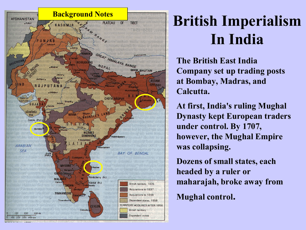 case study on british imperialism in india quizlet