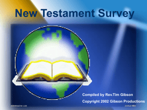to the New Testament Survey
