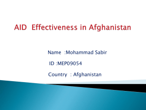 AID Coordination and Effectiveness in Afghanistan
