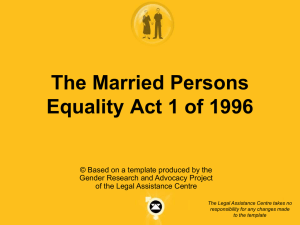 the married person equality act - Legal Assistance Centre