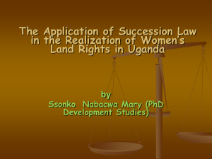 Statutory Laws and the Realization of Women`s Property Rights in