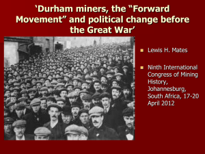 `Great Labour unrest` in the Durham coalfield