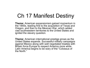 17 Manifest Destiny