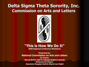 Delta Sigma Theta Sorority, Inc. Arts and Letters Commission