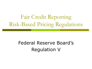 Fair Credit Reporting Risk-Based Pricing Regulations - Bcac