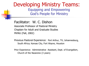Developing Ministry Teams