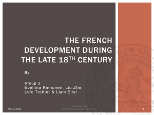 The French Development during the Late 18th century