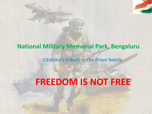National Military Memorial Park, Bengaluru Citizenry`s