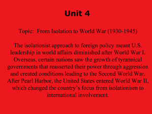 Unit 4 Chapter 2 United States Involvement in World War II Power