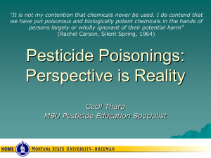 Pesticide Poisonings - Montana Pesticide Safety Education Program