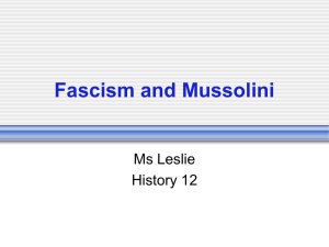 Fascism and Mussolini