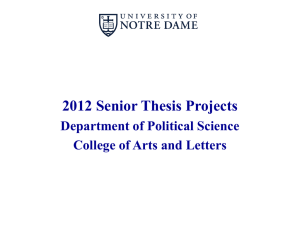 2011 Senior Thesis Projects - Department of Political Science