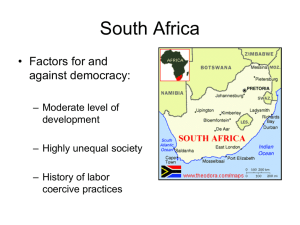 South Africa, Ethnicity, Civil Conflict