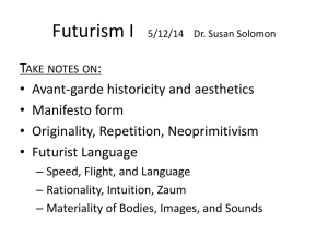 Lecture 20 Part I Futurism