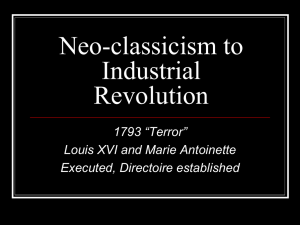 Neo-classicism to Industrial Revolution