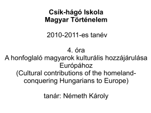 A magyar konyha - Csík Hágó Magyar Iskola
