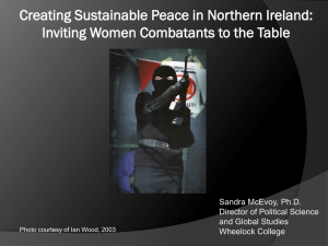 Creating Sustainable Peace in Northern Ireland: Inviting Women