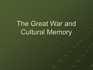 The Great War and Cultural Memory